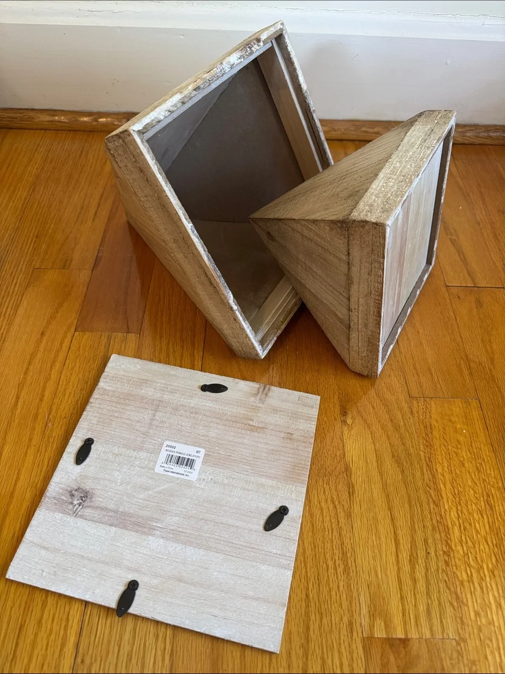 Discontinued Set - Tripar Wooden Triangle Jewelry Display Holder - Set of 2